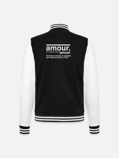 Love Definition Dictionary Style - College Sweat Jacket - black/white