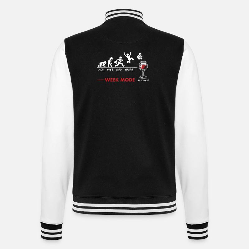 Vivement le week-end - humour vin - Veste Teddy - noir/blanc