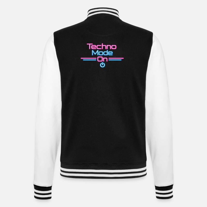 Techno Mode Neon On - College Sweat Jacket - black/white