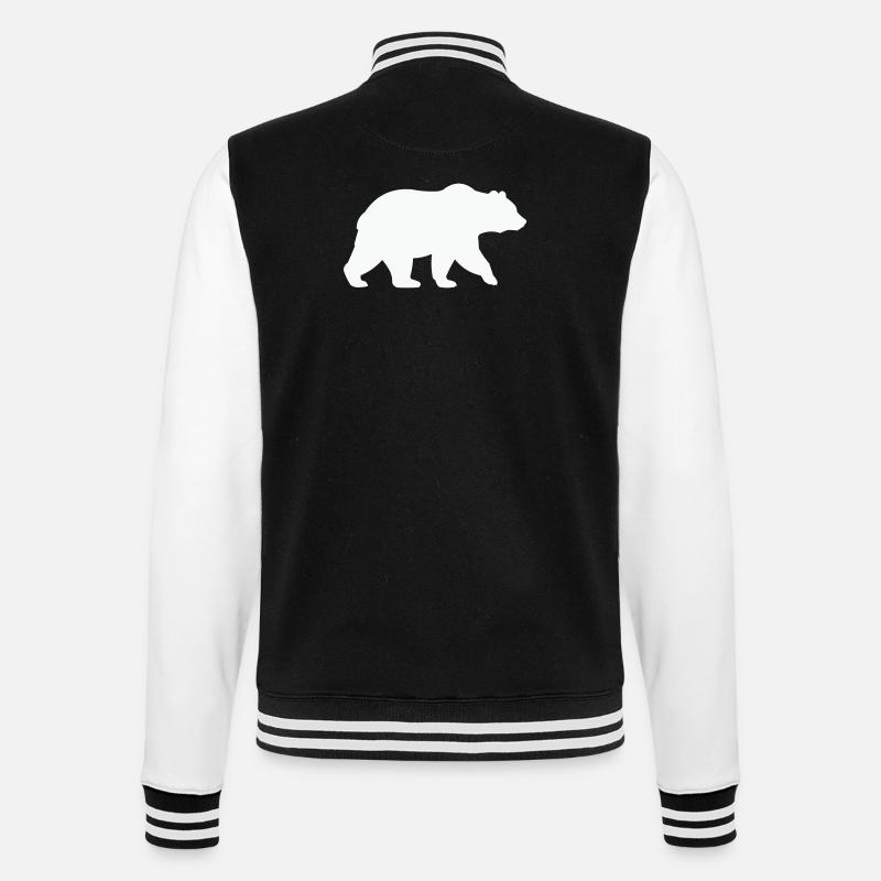 Bear - College Sweat Jacket - black/white