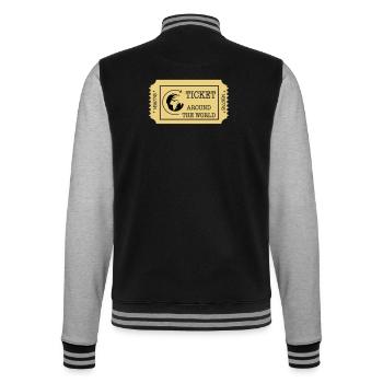 Around the World Ticket - College-Sweatjacke - Schwarz/Grau meliert - Hinten - Marisol (170cm)