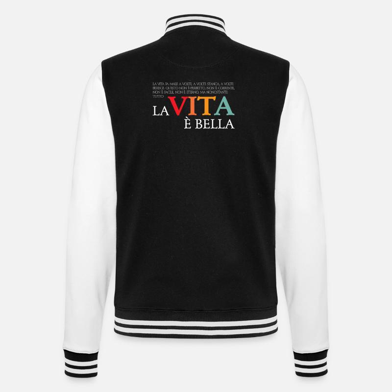 La vita e bella (dark) - College Sweat Jacket - black/white