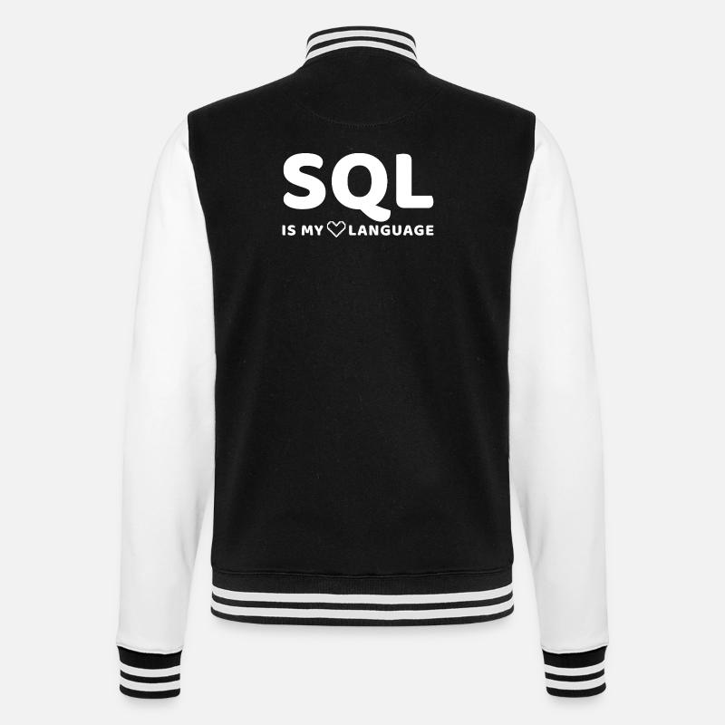 Himmlisches Codemuster auf dunklem Hintergrund - College-Sweatjacke - Schwarz/Weiß
