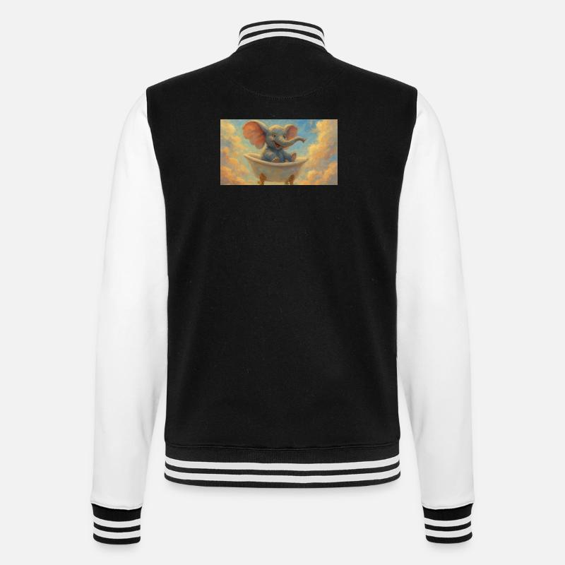 Bain d’éléphant dans le ciel - Veste Teddy - noir/blanc