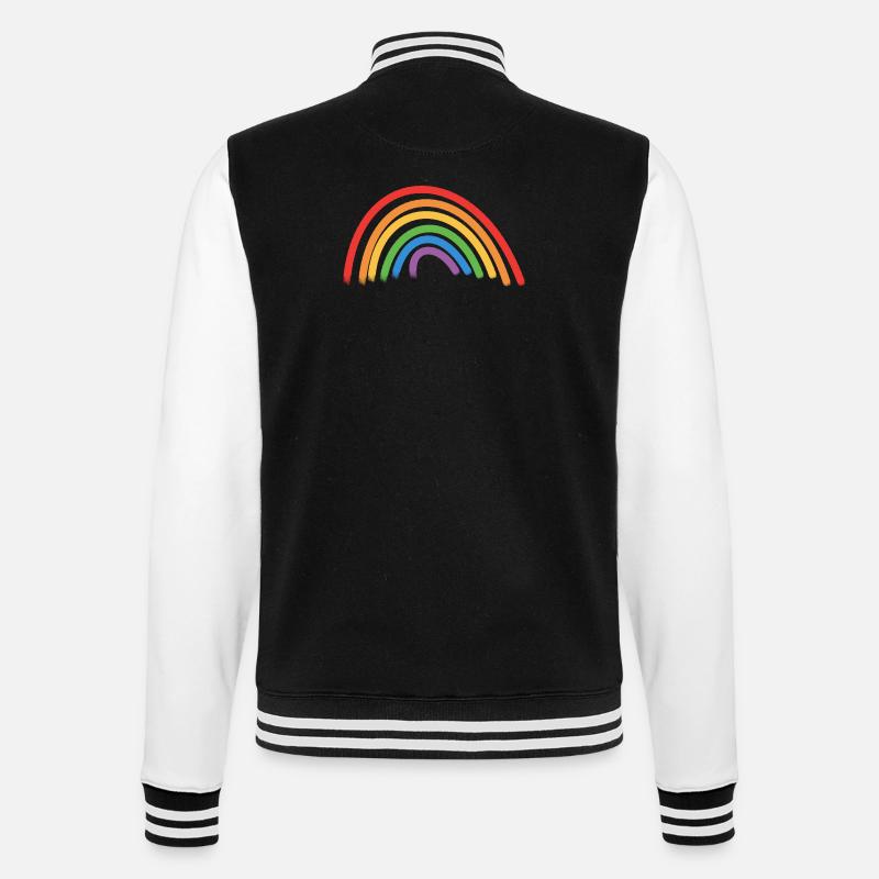 Regenbogen Geschenkidee - College-Sweatjacke - Schwarz/Weiß