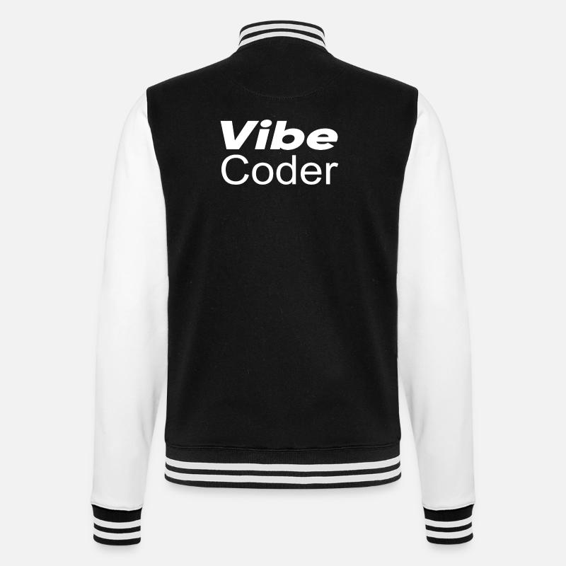 Techno-utopia: Vibe Coder - College Sweat Jacket - black/white