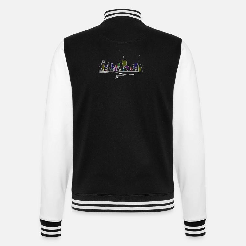 skyline - College-Sweatjacke - Schwarz/Weiß
