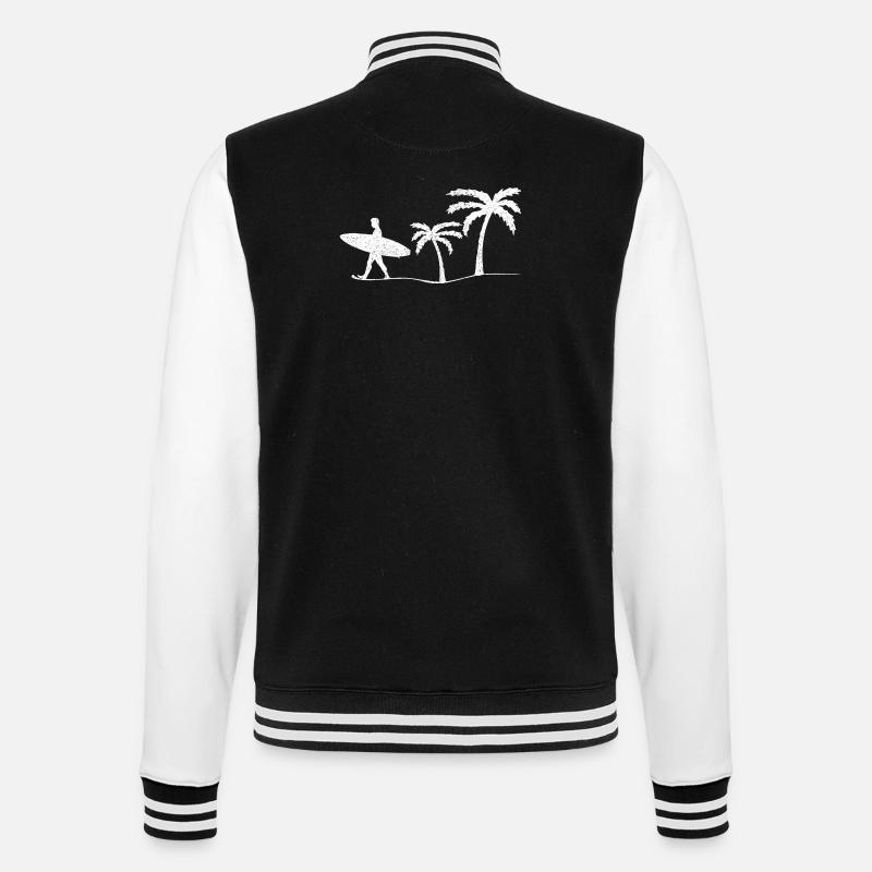 Surfer Surfen - College-Sweatjacke - Schwarz/Weiß
