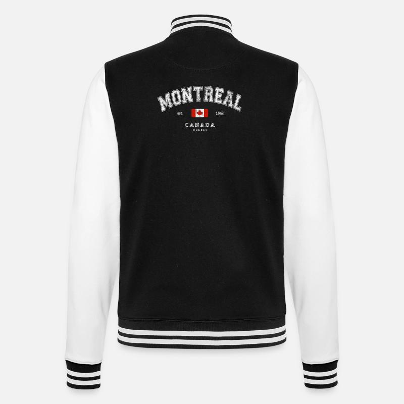 Montreal Canada - College-Sweatjacke - Schwarz/Weiß