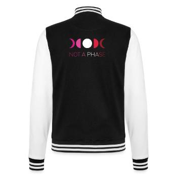 LGBTQ Pride Month - Keine Phase - Lesbisch - College-Sweatjacke - Schwarz/Weiß - Hinten - Marisol (170cm)
