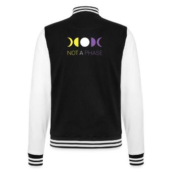 LGBTQ Pride Month - Not a Phase - Non-Binary - College Sweat Jacket - black/white - Back - Marisol (170cm)