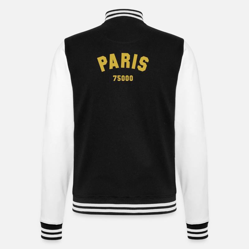 PARIS Postal code - College Sweat Jacket - black/white