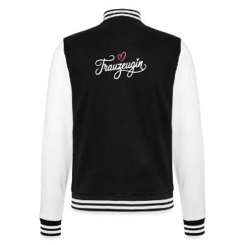 Maid of Honor Heart Motif for Wedding Bachelorette Party Registry Office - College Sweat Jacket - black/white - Back - Marisol (170cm)