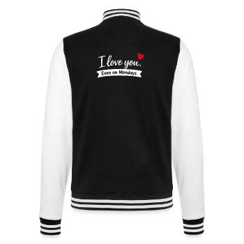 I Love You Even on Mondays - College Sweat Jacket - black/white - Back - Marisol (170cm)
