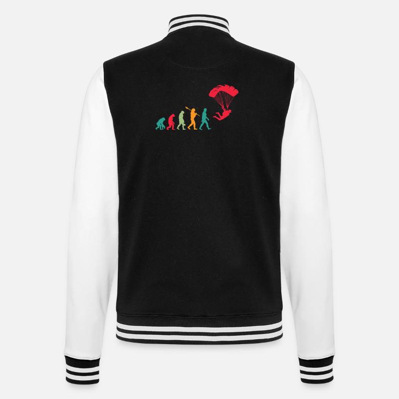 Fallschirm Evolution Fallschirmspringer - College-Sweatjacke - Schwarz/Weiß