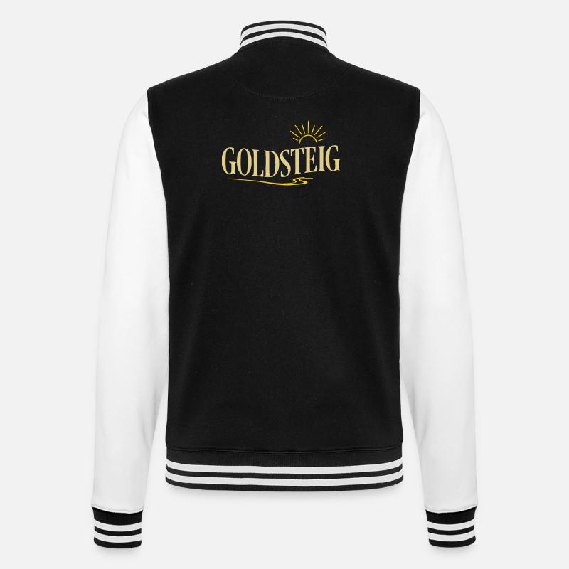 Goldsteig Typografie Wanderpfad - College-Sweatjacke - Schwarz/Weiß