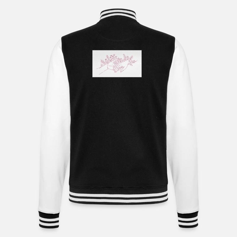 Hand der Beschützerin - College-Sweatjacke - Schwarz/Weiß