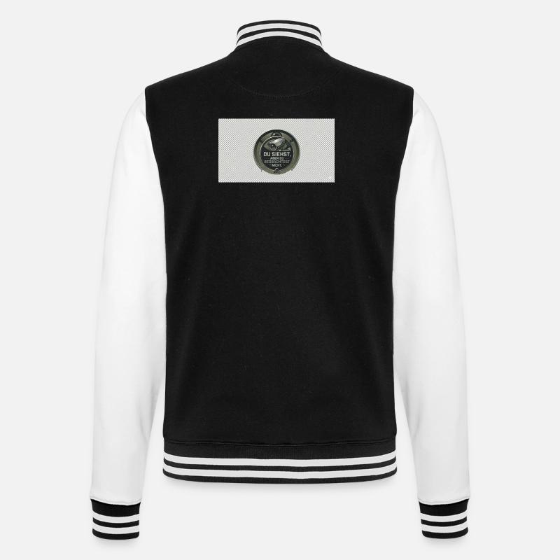 DU SIEHST - College-Sweatjacke - Schwarz/Weiß