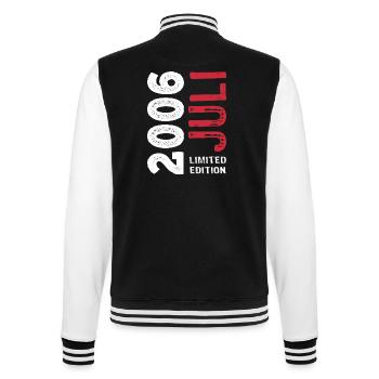 Limited Edition Juli 2006 - Geburtstag - Geschenk - College-Sweatjacke - Schwarz/Weiß - Hinten - Marisol (170cm)