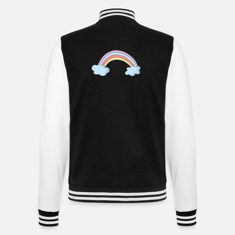 rainbow - College Sweat Jacket - black/white