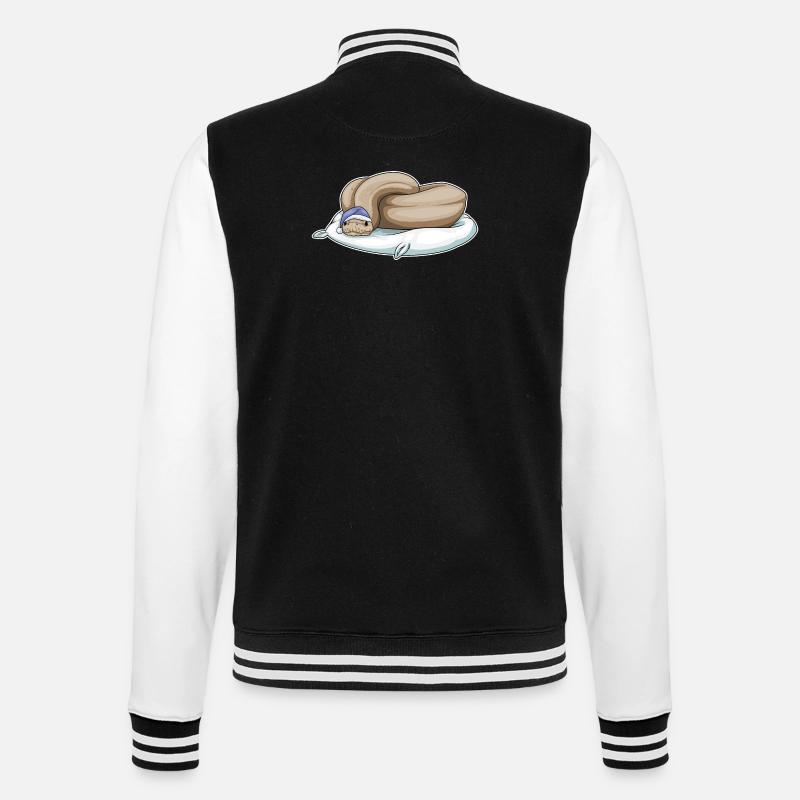 Snake Sleeping Pillow - College Sweat Jacket - black/white