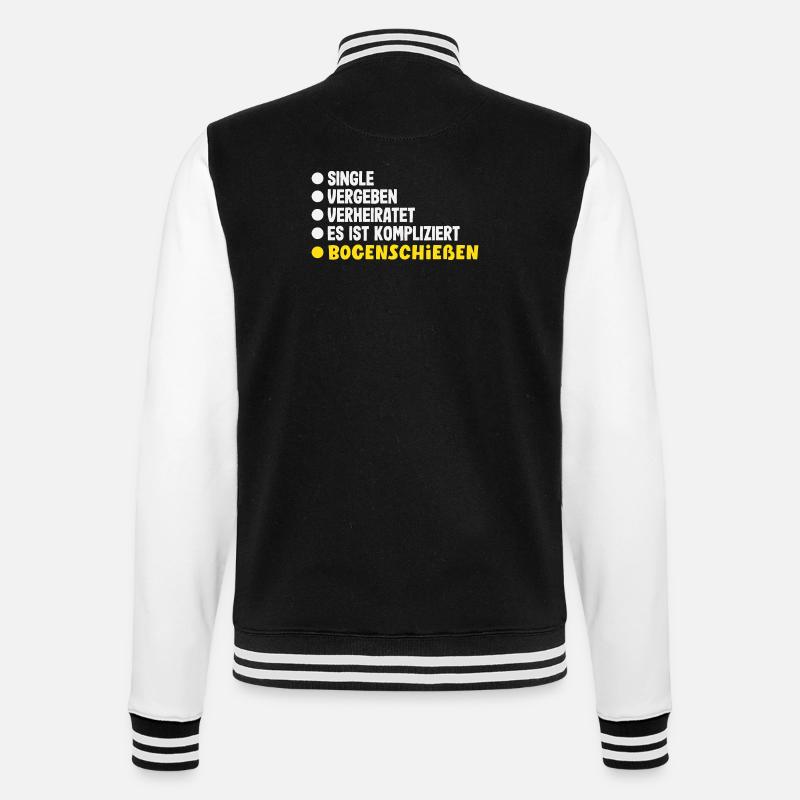 Ich gehe Bogenschießen - College-Sweatjacke - Schwarz/Weiß