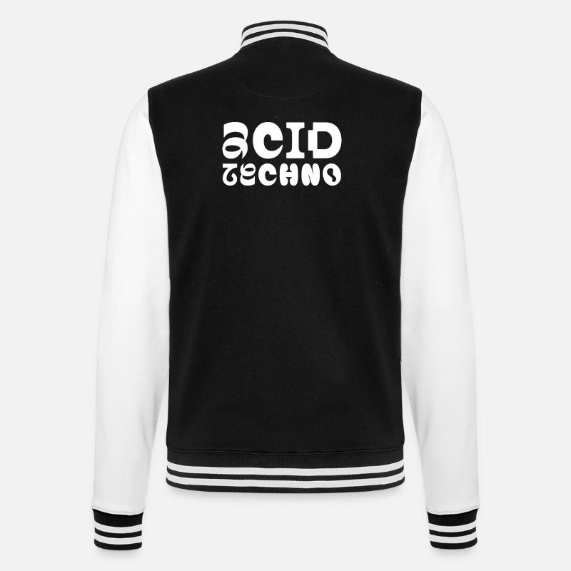 Typographie Acid Techno Pulse - Veste Teddy - noir/blanc