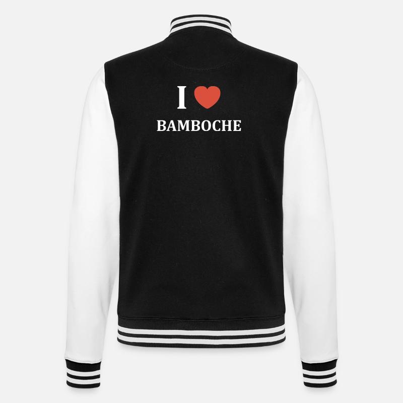 Ich mag Bamboche - College-Sweatjacke - Schwarz/Weiß