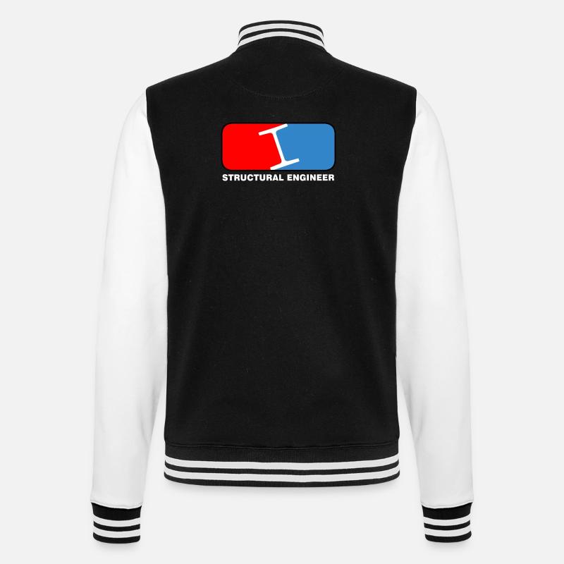 Structural Engineer League White Text - College Sweat Jacket - black/white