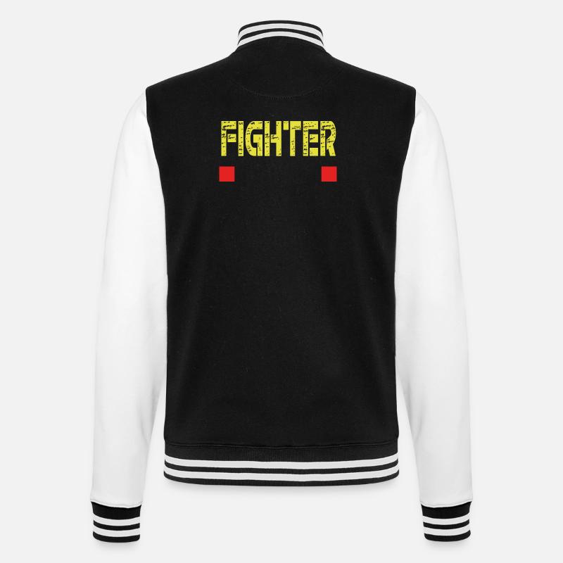 FIGHTER Textbasis - College-Sweatjacke - Schwarz/Weiß