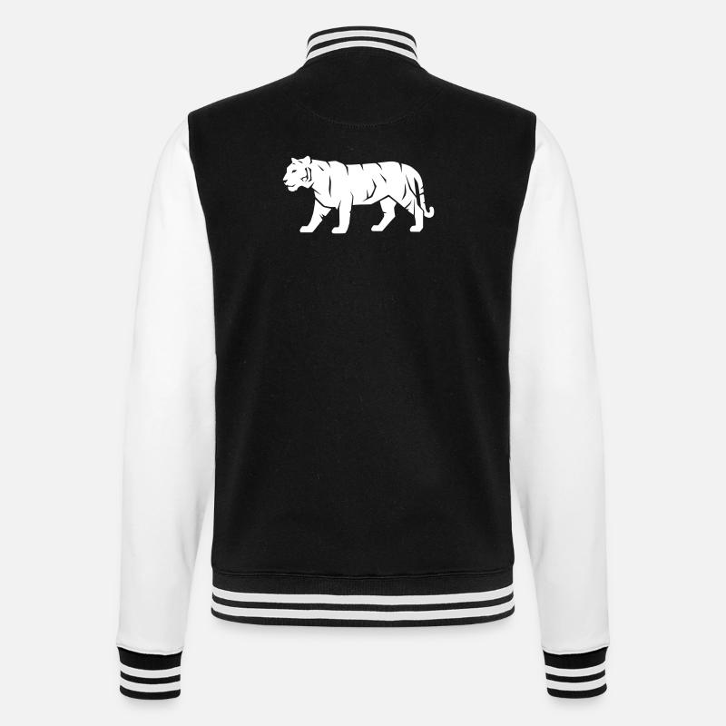 Tiger_Raubkatze_Wild_Tier_Vector_path22 - College-Sweatjacke - Schwarz/Weiß