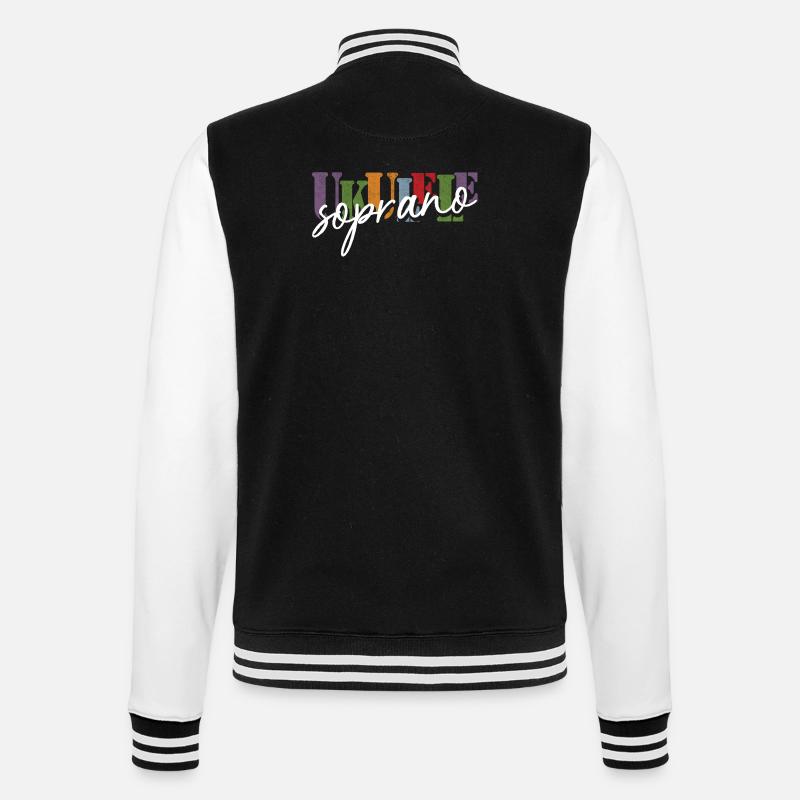 Soprano Ukulele - College-Sweatjacke - Schwarz/Weiß