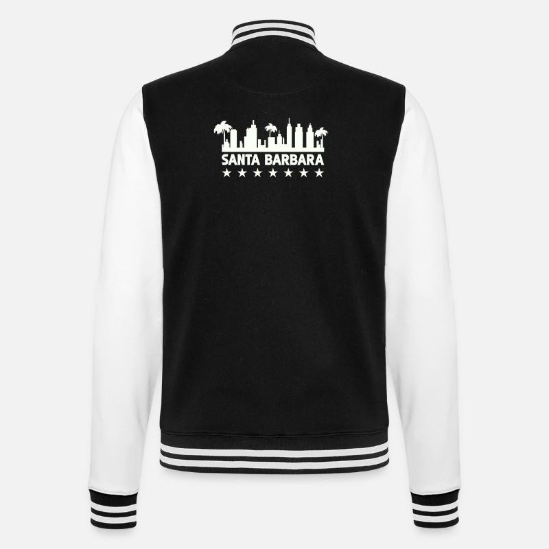 Santa Barbara Coastal Skyline - College Sweat Jacket - black/white