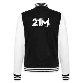 Limite d’approvisionnement de 21M Bitcoin Lettres minimales - Veste Teddy - noir/blanc - Dos - Marisol (170cm)