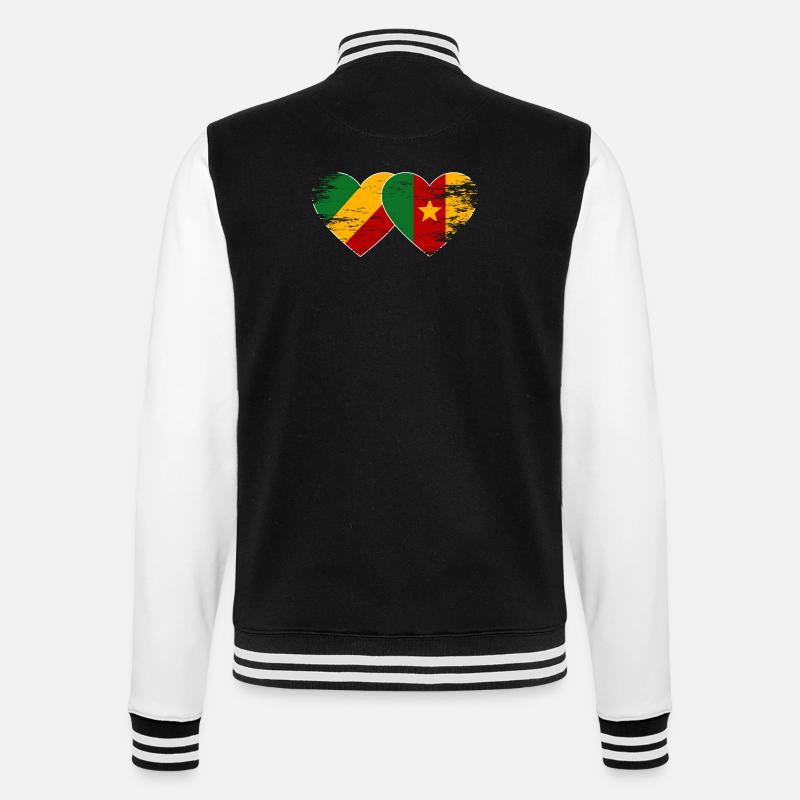 Kongo_Kamerun_Flagge_Herz_used - Veste Teddy - noir/blanc