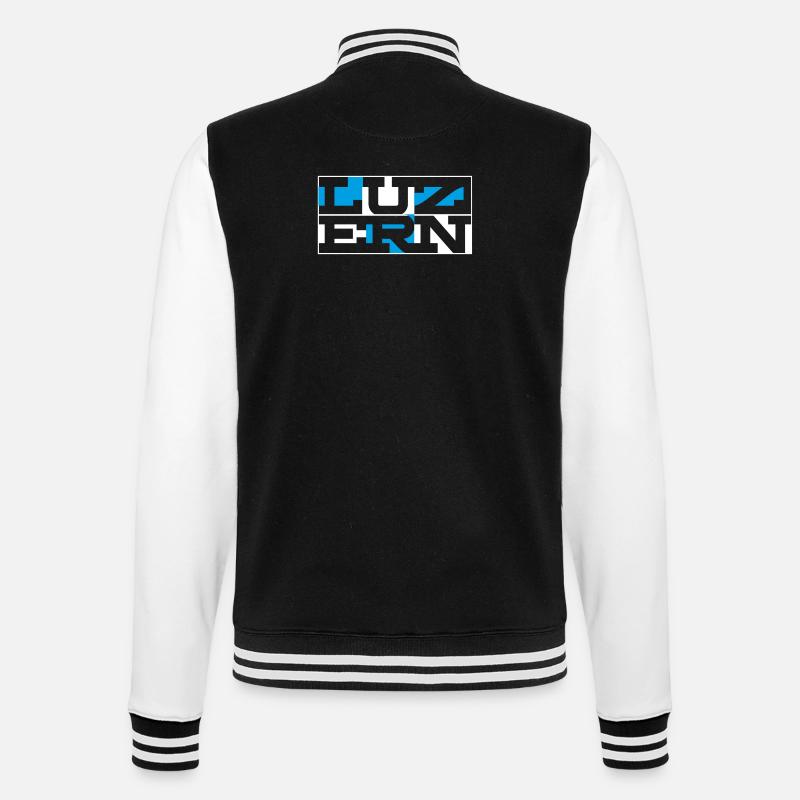 Lucerne Geometric Wordmark - College Sweat Jacket - black/white