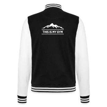 Trailrunning - Das ist mein Fitnessstudio - College-Sweatjacke - Schwarz/Weiß - Hinten - Marisol (170cm)