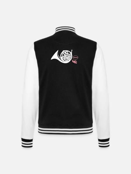 Waldhorn Hornist - College-Sweatjacke - Schwarz/Weiß