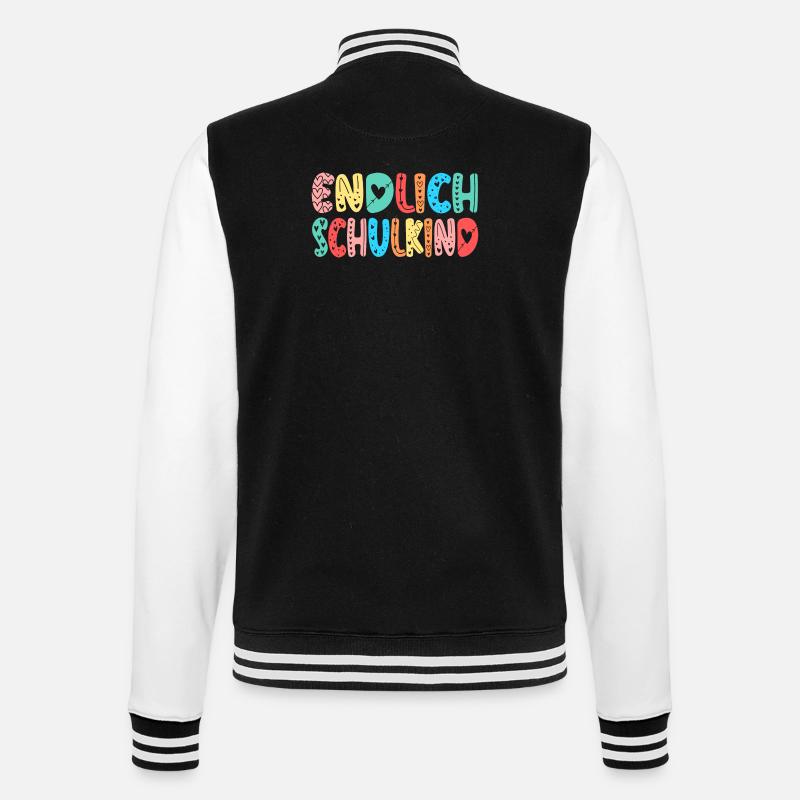 EINSCHULUNG ENDLICH SCHULKIND HERZ - College-Sweatjacke - Schwarz/Weiß