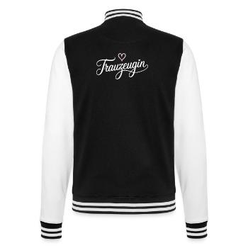 Maid of Honor Heart Wedding Celebration - College Sweat Jacket - black/white - Back - Marisol (170cm)