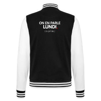 ON EN PARLE LUNDI – Humour travail open space - Veste Teddy - noir/blanc - Dos - Marisol (170cm)