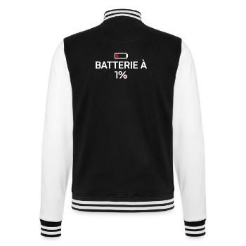 1% humor modern fatigue battery - College Sweat Jacket - black/white - Back - Marisol (170cm)