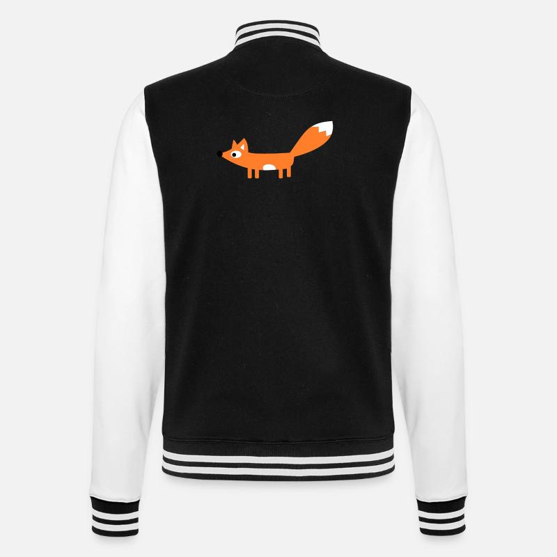 Fuchs - College-Sweatjacke - Schwarz/Weiß