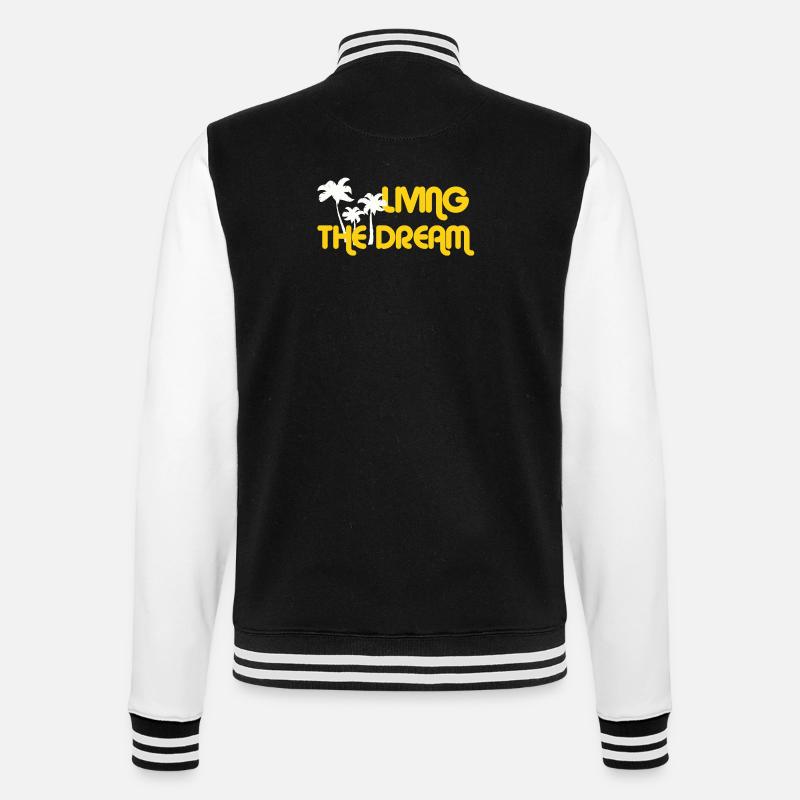 LIVING THE DREAM - College Sweat Jacket - black/white