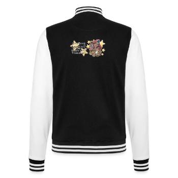 Inspirierendes Teenie-Mädchen mit bunten Haaren - College-Sweatjacke - Schwarz/Weiß - Hinten - Marisol (170cm)