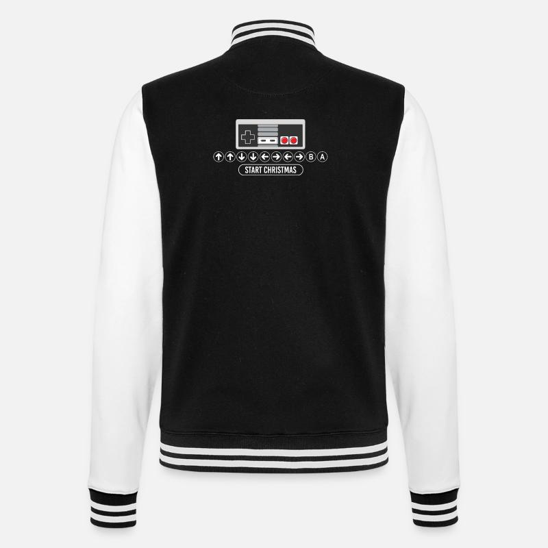 Cheat-Code Start Weihnachten Gaming Gamer Videospiel - College-Sweatjacke - Schwarz/Weiß