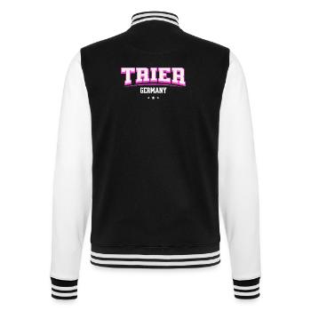 Trier Germany Retro Schriftzug - College-Sweatjacke - Schwarz/Weiß - Hinten - Marisol (170cm)