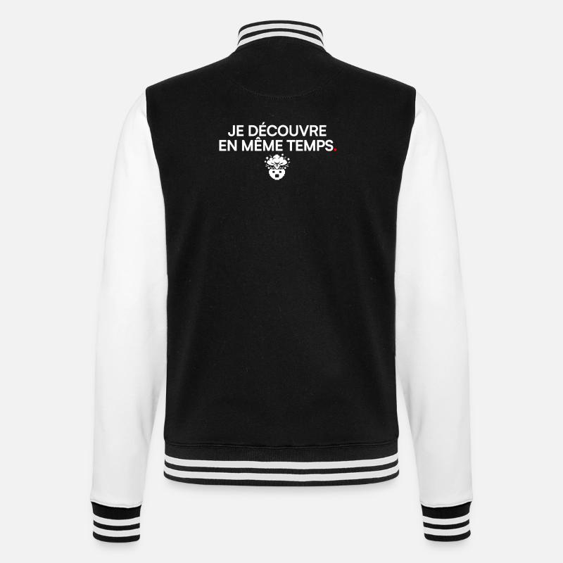 ENTDECKEN SIE GLEICHZEITIG | Bürohumor - College-Sweatjacke - Schwarz/Weiß