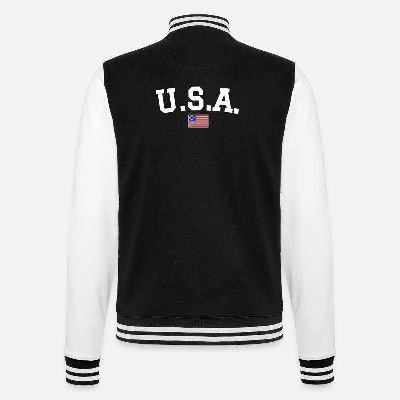 Drapeau américain Blanc - Veste Teddy - noir/blanc