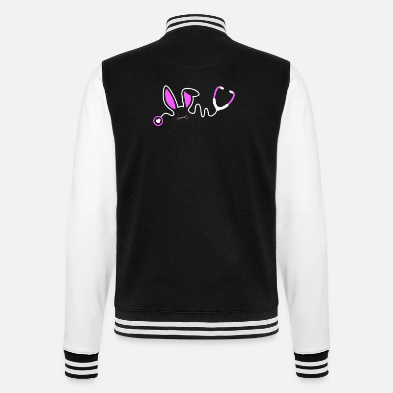 Stethoscope Bunny Whimsy - College Sweat Jacket - black/white